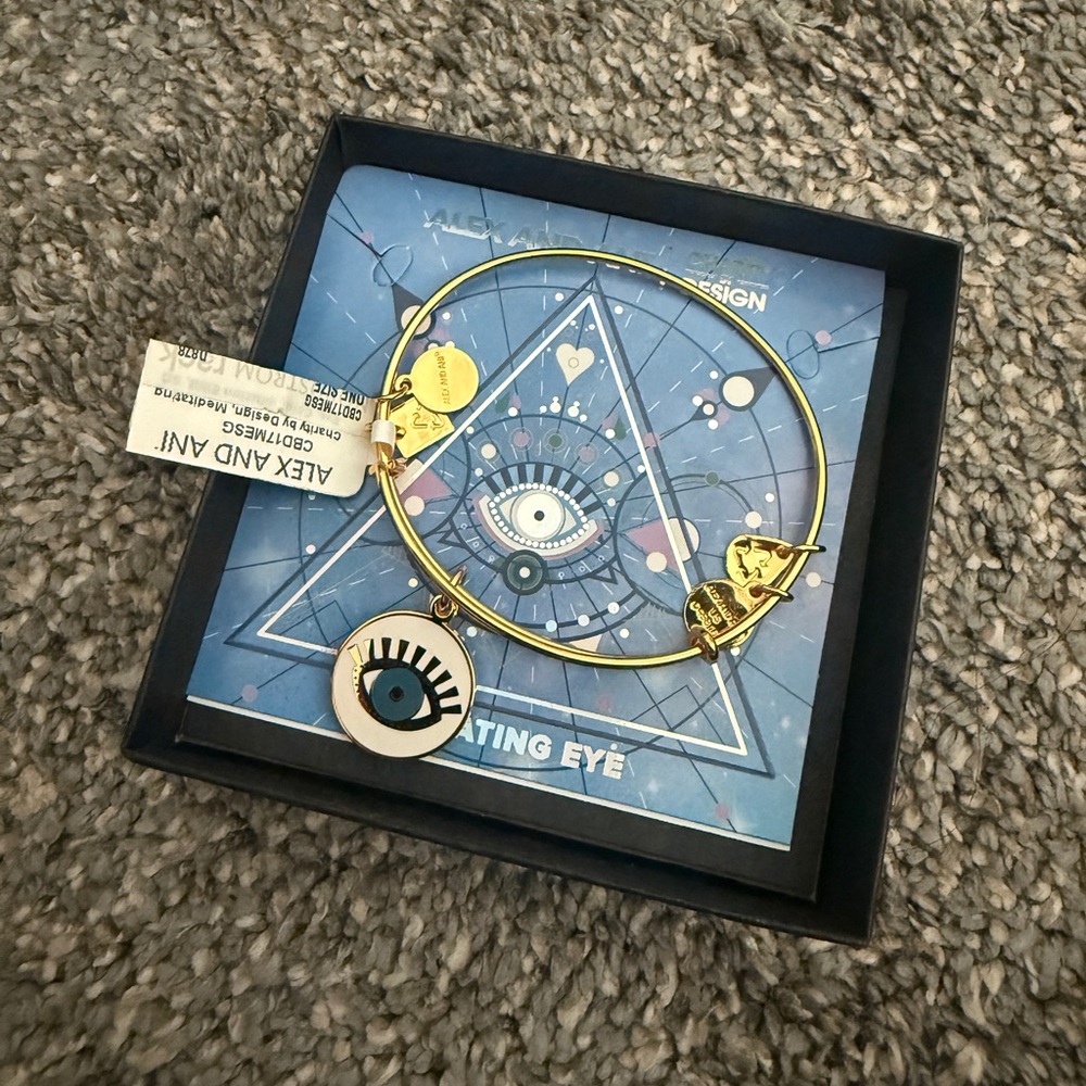 Alex and Ani Gold Meditating Eye Charm Bracelet